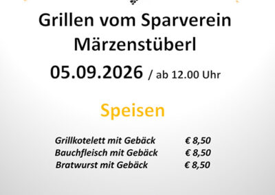 05.09.2026 – Grillen Sparverein
